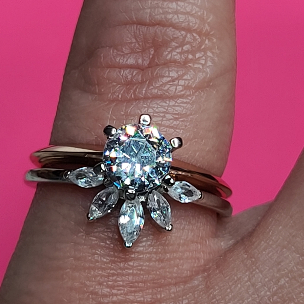 925 Sterling Silver Crown Ring Enhancer Marquise - Picture 9 of 16